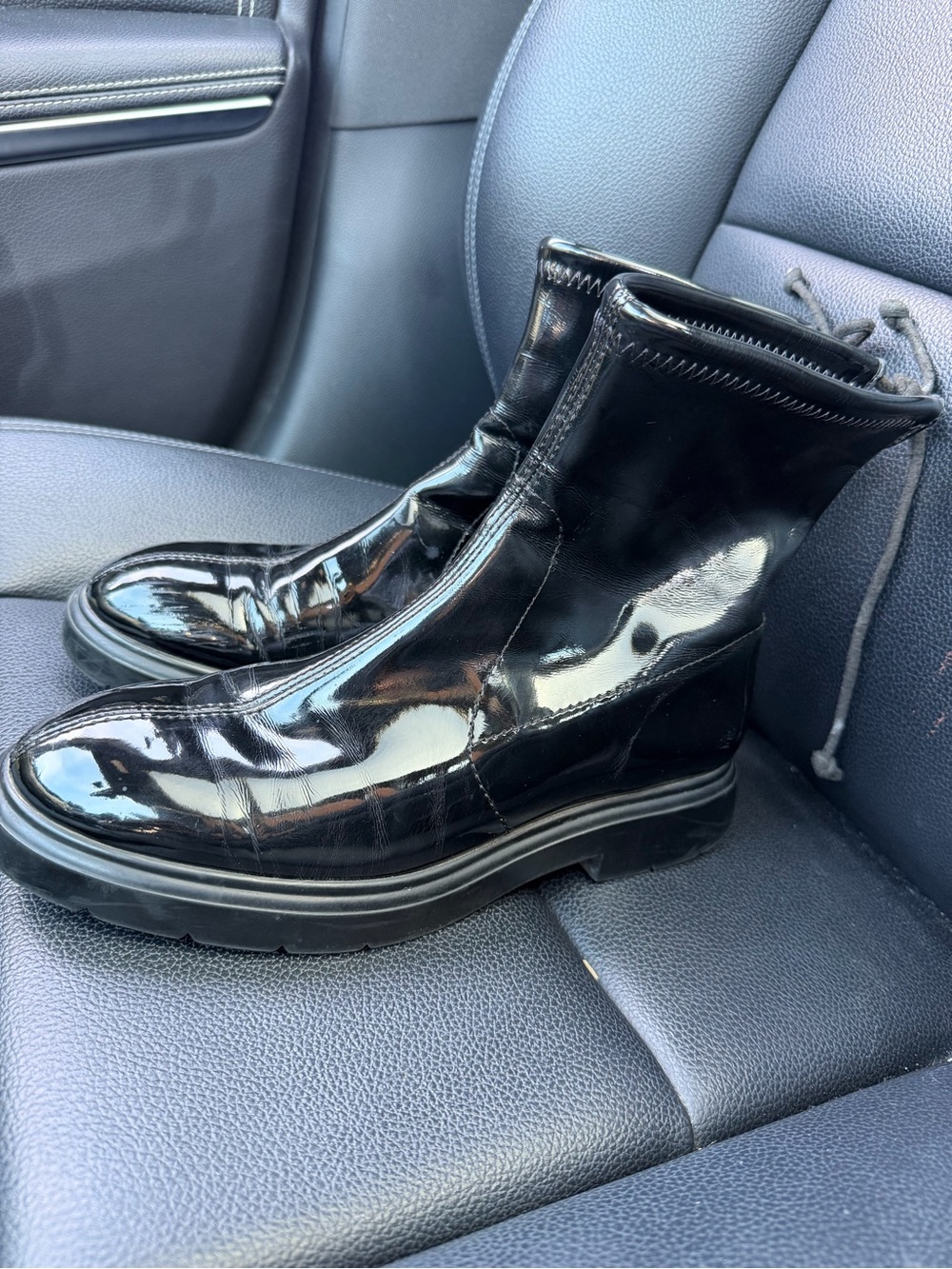 Stuart Weitzman Patent Leather Ankle Boots, Size 6, Very Good Condition